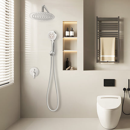 Rain Shower System, 10-Inch Head, Handheld, Brushed Nickel