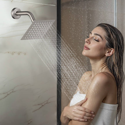 Rainfall Shower Faucet Set, Dual Head, Handheld, Brushed Nickel