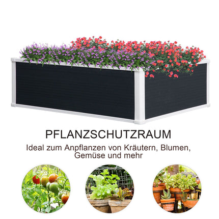 Truhlík s vyvýšeným záhonem a drenáží - šedý, plast, 100x80x30 cm