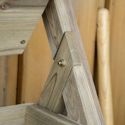 Flower line in wood - 3-story plant stand