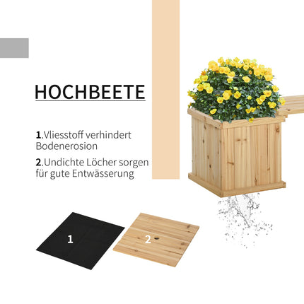 Zahradní lavice se dvěma truhlíky, přírodní povrch