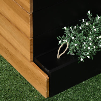 Vyvýšený záhon se samozavlažovacími boxy, dřevo, hnědá