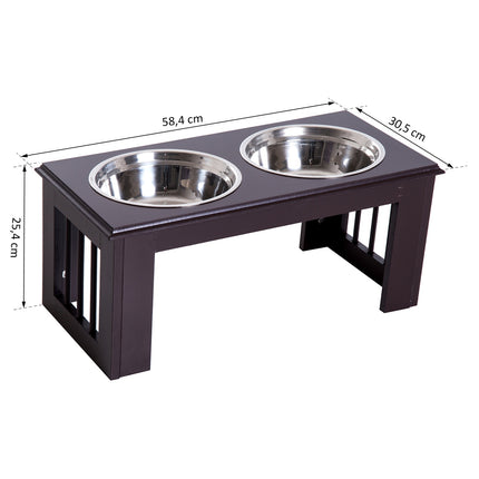 Vyvýšený stojan na misky pro psy – nerezová ocel, 23""x12""x10""