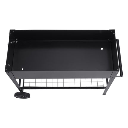 Raised Garden Bed 42.5x19.5x31.5 in, Metal, Black