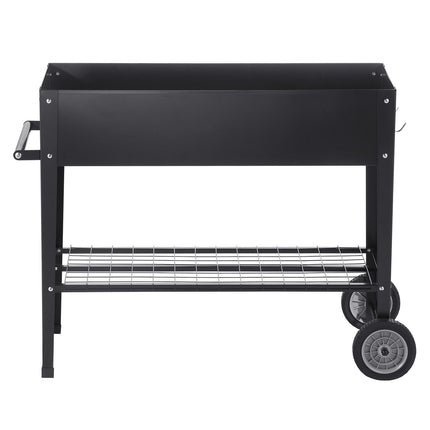 Raised Garden Bed 42.5x19.5x31.5 in, Metal, Black