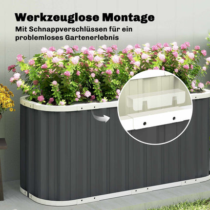 Raised Garden Bed, 61 cm Deep, Galvanized Steel