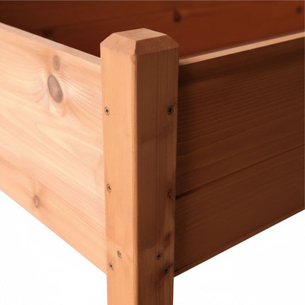 Raised Garden Bed, Fir Wood Balcony Planter With Liner