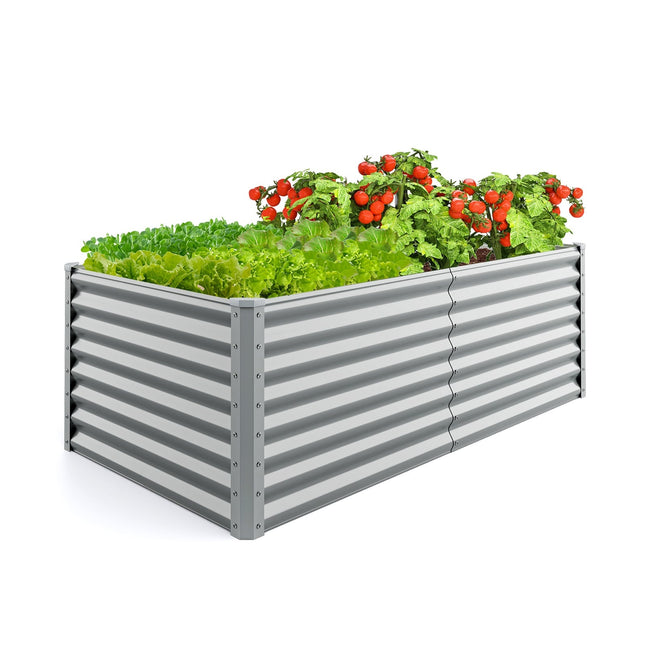 Verhoogd tuinbed, metaal, 180x95x60 cm, open bodem