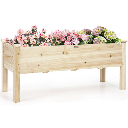 Raised Garden Bed Planter Box Stand, Fir Wood, 120 cm