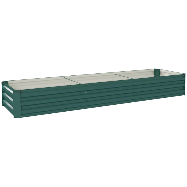 Verhoogd tuinbed, staal, open bodem, 240x60x30 cm