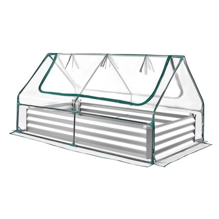 Raised Garden Bed With Greenhouse Cover, 1800x900x300mm