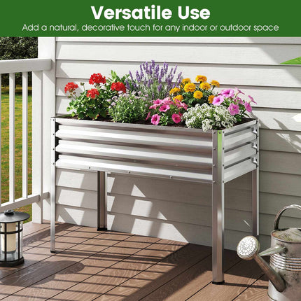 Raised Garden Bed With Legs, Metal Planter 44x22x32