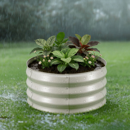 Raised Garden Beds, 3-Pack Round Galvanized 60x60x30 cm