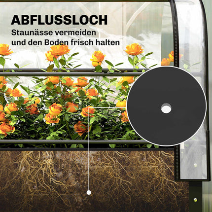 Raised Garden Bed with Clear Cover, Metal, 100x49x136 cm