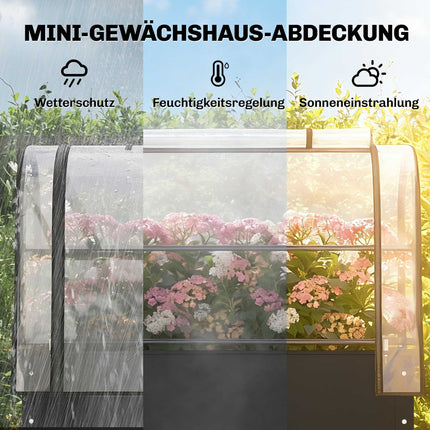 Raised Garden Bed with Clear Cover, Metal, 100x49x136 cm