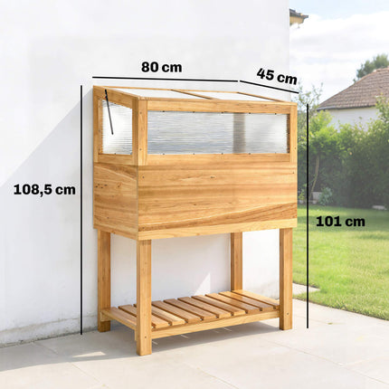 Vyvýšený záhon s pařeništěm, dřevo, objem 75L