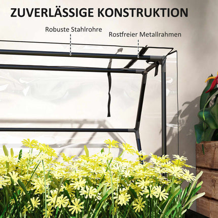 Vyvýšený záhon se skleníkovým krytem, 100x48x124 cm, černá