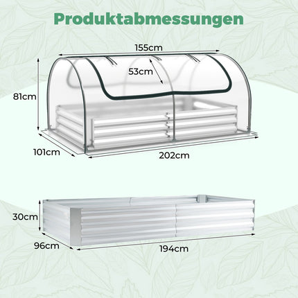 Vyvýšený záhon se snímatelným PVC skleníkovým krytem