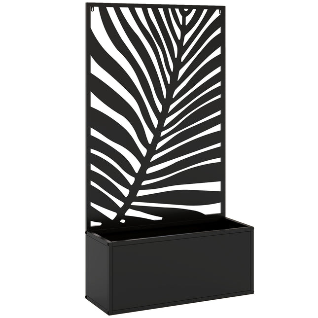 Verhoogde plantenbak met klimrek, metaal, 61 x 23 x 113 cm