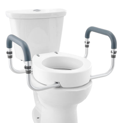 Raised Toilet Seat 3.5 In, 300 lb, Padded Armrests