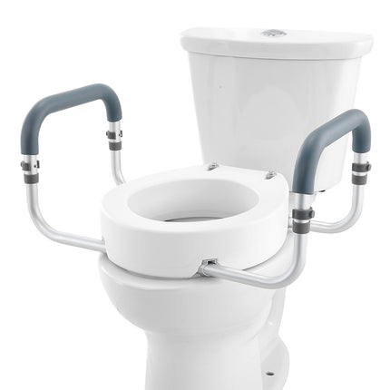 Raised Toilet Seat 3.5 In, 300 lb, Padded Armrests