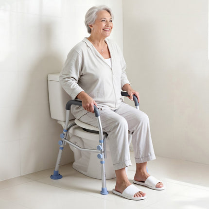 Raised Toilet Seat With Arms, Adjustable Height, 136 kg