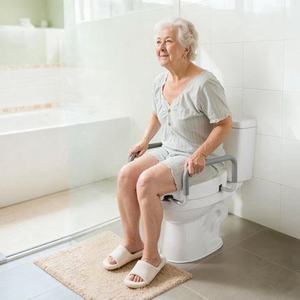 Raised Toilet Seat with Arms, 3.5 in Lift, 300 lb