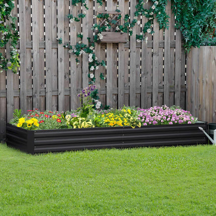 Steel garden bed - 241x90.5x30 cm, Grey