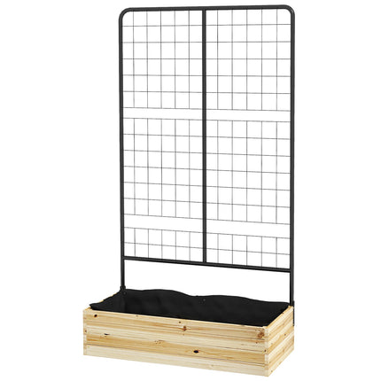 Vyvýšený dřevěný záhon s treláží - 80x38x145 cm, truhlík
