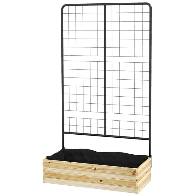 Vyvýšený dřevěný záhon s treláží - 80x38x145 cm, truhlík