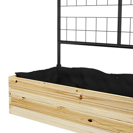 Vyvýšený dřevěný záhon s treláží - 80x38x145 cm, truhlík