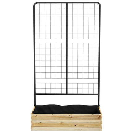 Vyvýšený dřevěný záhon s treláží - 80x38x145 cm, truhlík
