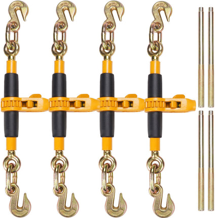 Ratchet Chain Binder 4-Pack, 5/16–3/8, 7,100 lb