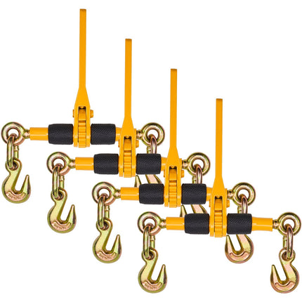 Ratchet Chain Binders 4-Pack, 1/4-5/16 in, 2600 lb WLL