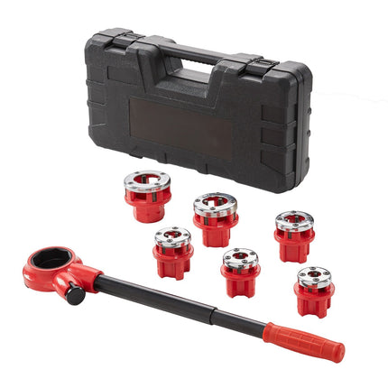 Ratchet Pipe Threader Kit, 1/4–1-1/4 In NPT, 6 Dies