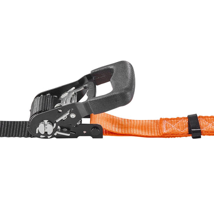 Ratchet Straps 1.5 in x 6 ft, 2-Pack, Carabiner Hooks, 1100 kg