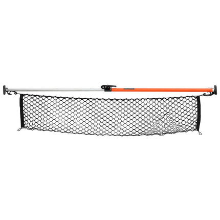 Ratcheting Cargo Bar 40–73 In, Steel, Storage Net