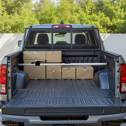 Ratcheting Cargo Bar 59–73 in, Steel, Non-Slip Pads