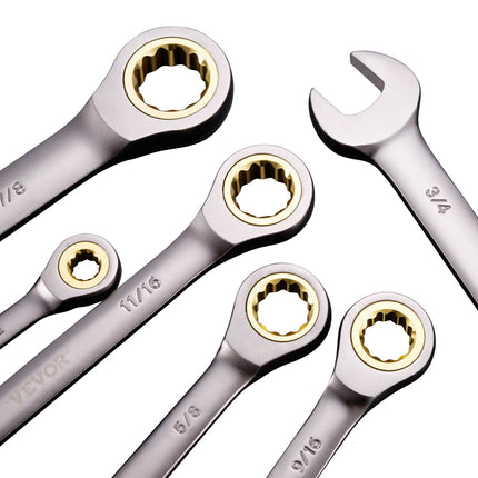 Ratcheting Wrench Set, 24 Pieces, SAE and Metric, Organizer Rack