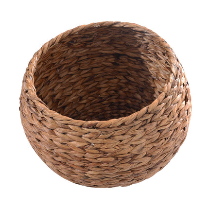 Ratanový pelíšek-jeskyně pro kočky s polštářem, vodní hyacint, 50cm