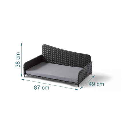 Rattan Dog Bed with Cushion – Indoor/Outdoor Use