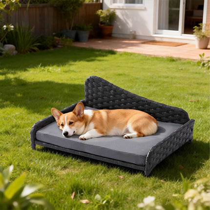 Rattan Dog Bed with Cushion – Indoor/Outdoor Use