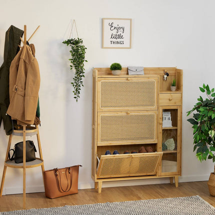 Ratanový botník s úložným prostorem, úsporný design