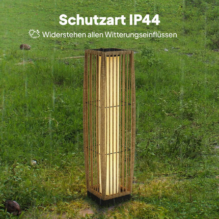 Ratanová solární lampa, venkovní, IP44, automatické zap/vyp, 68cm