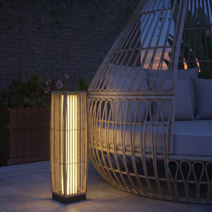 Ratanová solární lampa, venkovní, IP44, automatické zap/vyp, 68cm
