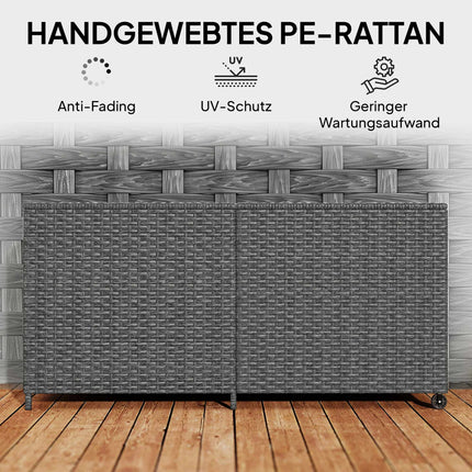 Ratanový úložný box 650L, voděodolný, odolný UV, tmavě šedá