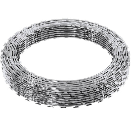 Razor Barbed Wire, Galvanized, 75 m, 5 Rolls