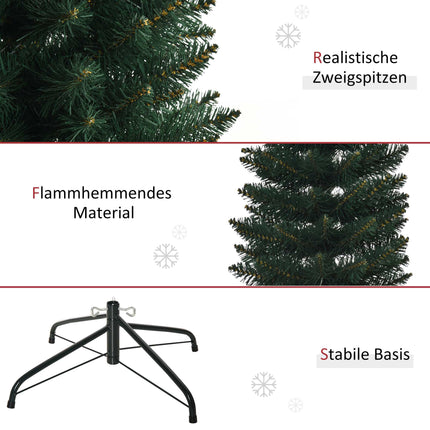 Realistic 180 cm Christmas Tree, 380 Branches, Fireproof