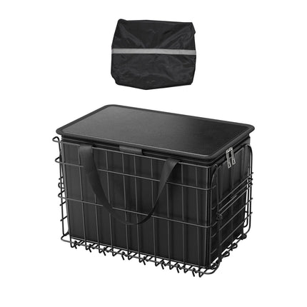 Rear Bike Basket, Folding Wire, Cargo Net, Waterproof Cover