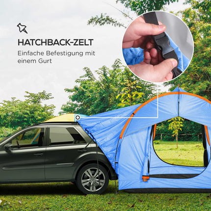 6-person Blue Dome tailgate tent, 3 doors for SUV/caravan